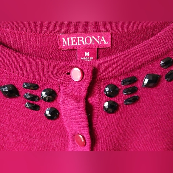 LIKE NEW Merona Beaded Cardigan Sweater - Picture 3 of 4